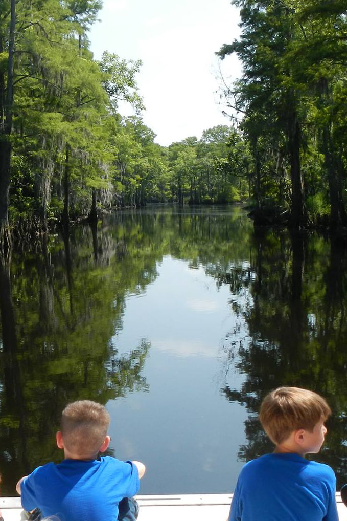 Kids on boat