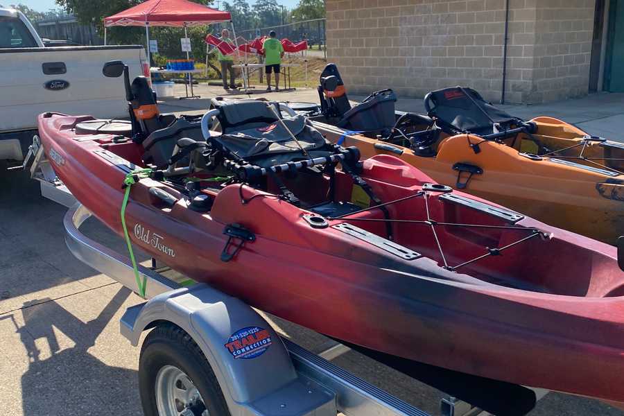 kayaks on trailer by John Stafford