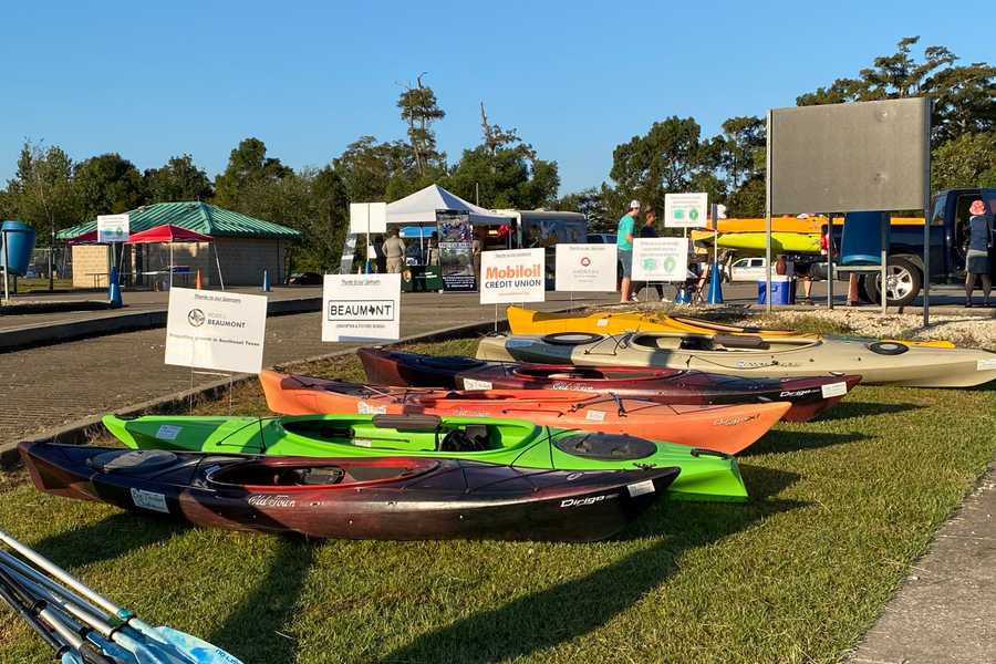 kayaks at the ready by John Stafford