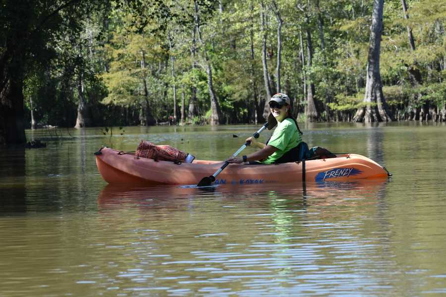 smiling kayaker in a frenzy by Tara Nicole Bryant